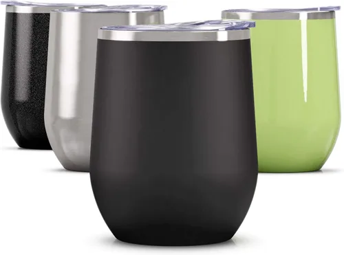 Vista 51 de Vaso de vino Maars Bev sin soporte de con paredes dobles aislantes al vacío de acero inoxidable de 12 onzas, Fucsia