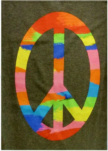 Vista 7 de 3dRose Image of Rainbow Peace Sign 11x12 Wash Cloth for Face and Body