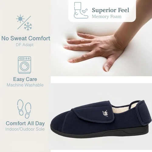 Vista 37 de EuropeanSoftest - Pantuflas clásicas con forro de rizo francés para mujer, con espuma viscoelástica 80-D, transpirables, lavables, para interiores
