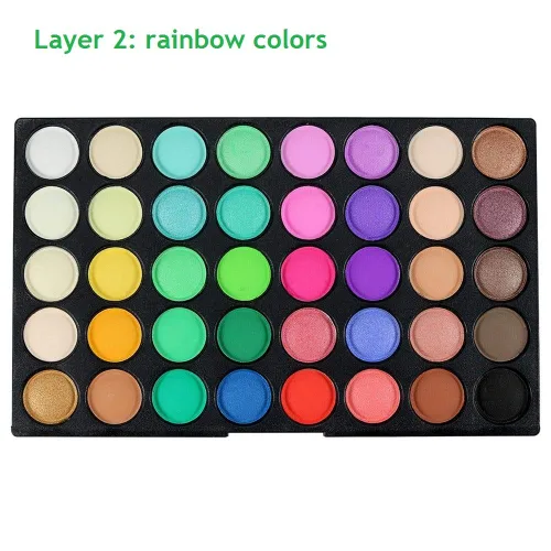 Vista 6 de VERONNI Mini paleta de sombras de ojos de 120 colores vivos, mate y brillante, juego de maquillaje profesional de 3 capas brillantes y cálidas