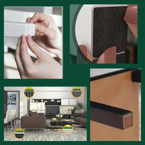 Vista 9 de VHD Almohadillas de fieltro para muebles, 126 unidades, deslizadores, patas de silla, protectores de mesa para suelos de madera dura y laminados
