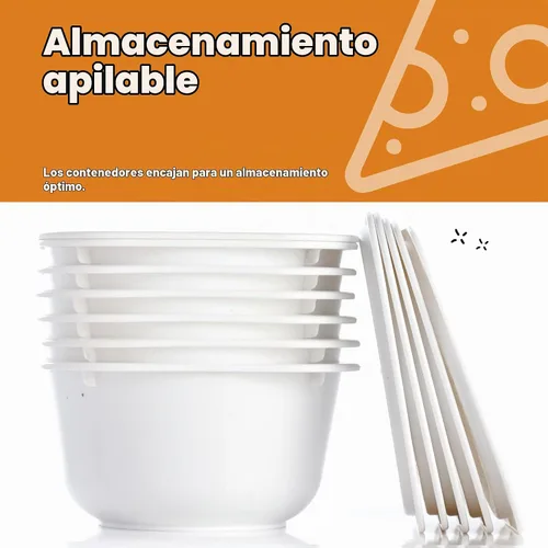 Vista 4 de GSM Brands Cajas a prueba de masa de pizza, bandejas apilables de calidad comercial con cubiertas