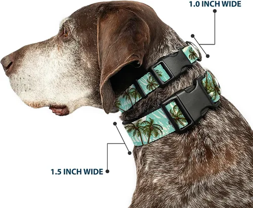 Vista 2 de Buckle-Down Collar de clip de plástico con palmeras de 9 a 15 pulgadas, tamaño pequeño