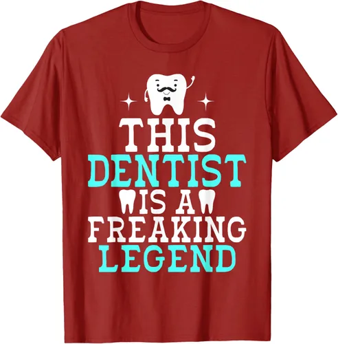 Vista 4 de Camiseta con texto en inglés «This Dentist is a freaking Legend Dentist», Negro