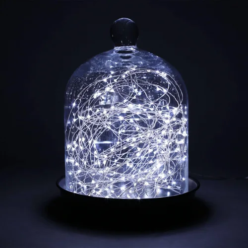 Vista 5 de bxroiu 2 x 20 LEDs cadena de luces funciona con pilas 2 programa, 6.5ft alambre de plata cadena de luces para recámara fiestas de Navidad