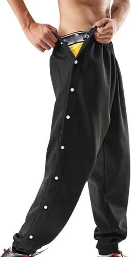 Vista 2 de Pantalones deportivos de baloncesto para hombre, pantalones de baloncesto con abertura alta, botones a presión, pantalones sueltos para correr