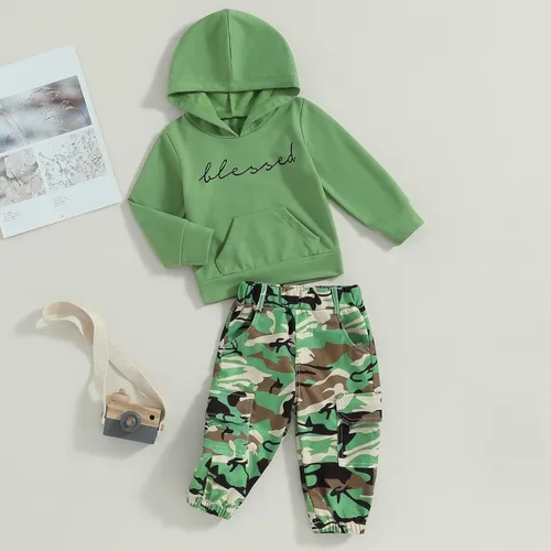 Vista 2 de Ropa para bebés y niñas pequeñas con estampado de letras 12, 18M, 2, 3, 4, 5T, trajes de otoño e invierno, suéter de manga larga con capucha