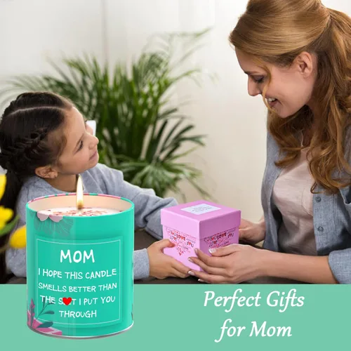 Vista 6 de Regalos para el día de la madre de hija, hijo - Velas perfumadas con aroma a mamá, ideas divertidas de regalos para mamá, regalos únicos