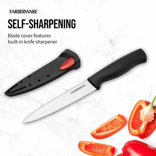 Vista 2 de Farberware 5158146 EdgeKeeper - Cuchillo utilitario, 4.5 pulgadas, color negro
