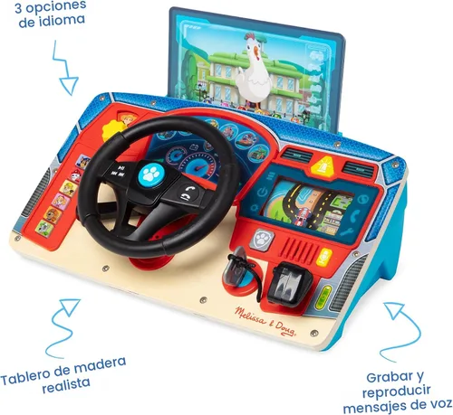 Vista 6 de Melissa & Doug PAW Patrol Rescue Mission Tablero de actividades de madera para niños, juguetes sensoriales para niños, juguete de conducción