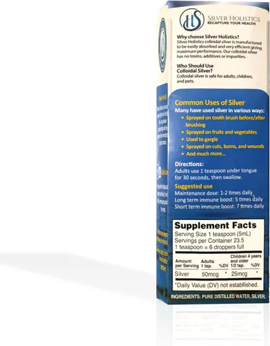 Vista 8 de Silver Holistics - Paquete de líquido de plata coloidal – Incluye botella de vidrio de 4 onzas y solución de repuesto de vidrio de 16 onzas