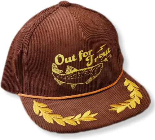 Vista 78 de ThatsRad Out for Trout Corduroy Snapback Sombrero Gorra Pesca con Mosca Pescador
