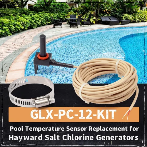 Vista 2 de GLX-PC-12-KIT - Sensor de temperatura de piscina de repuesto para generadores de cloro salino Hayward, sensor de temperatura de agua de 10 K, aire