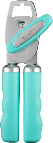 Vista 17 de Zulay Kitchen Abrelatas manual de acero inoxidable resistente con abridor de botellas, abrelatas manual a prueba de óxido con perilla giratoria