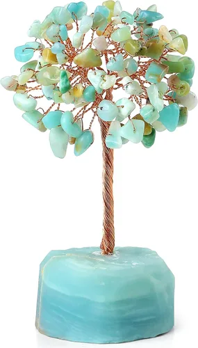 Vista 11 de QINJIEJIE Árbol de cristal de cuarzo rosa, cristales curativos, decoración de escritorio rosa, árbol de piedras preciosas naturales, base de alambre