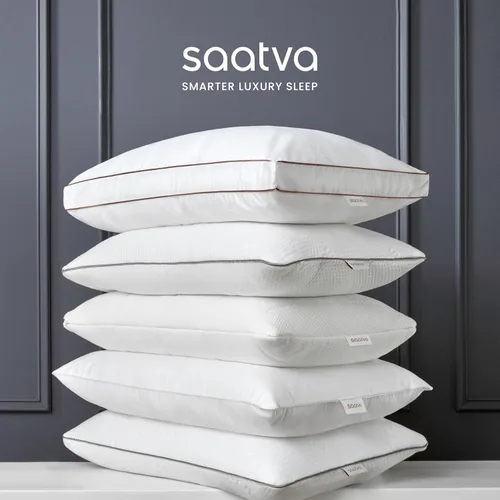 Vista 6 de Saatva Cloud - Almohada de espuma viscoelástica, almohada contorneadora y alta, relleno de espuma viscoelástica con gel triturado, perfecta