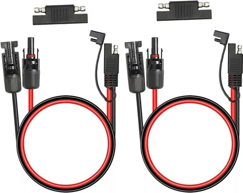 Vista 9 de 2 piezas de 1 pie de cable adaptador de panel solar a SAE - Cable de extensión de conector SAE 10AWG para kit de cargador de batería de panel solar