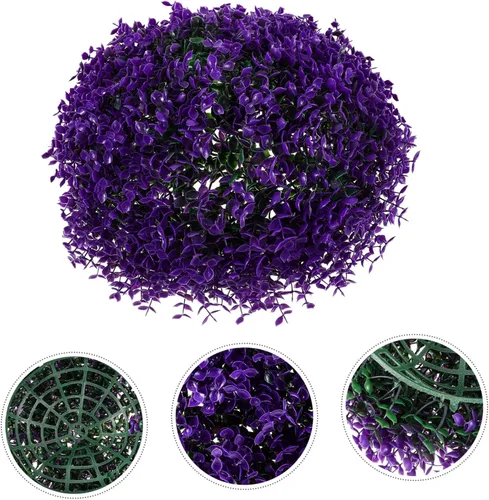 Vista 7 de Ciieeo Bolas de hierba sintética de imitación de hoja de eucalipto para decoración del jardín del hogar