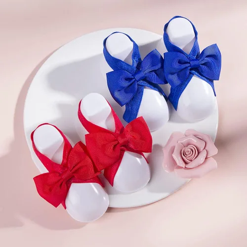 Vista 3 de Sandalias con Flor para Pies Descalzos de Niña Bebé para Recién Nacidos (0-3T)