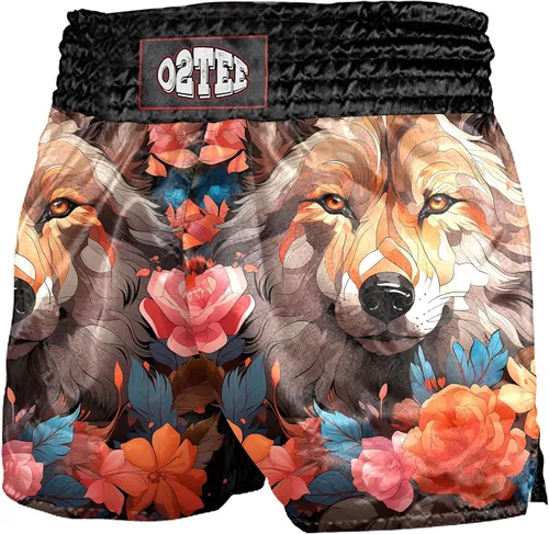 Vista 10 de O2TEE Muay Thai Pantalones cortos de boxeo MMA Kickboxing Estilos Tradicionales Pantalones Cortos Nation Bop