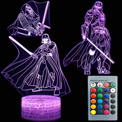 Vista 12 de 3D ilusión noche luz fútbol fútbol tres patrón 16 cambio de color lámpara de ilusión deportes lámpara de luz nocturna para niños niños