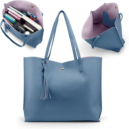 Vista 2 de oct17 - bolsa tote con asas largas para llevar al hombro, bolsa moderna para mujer