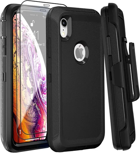 Vista 31 de Funda para iPhone 14 Pro Max de 6.7 pulgadas con clip para cinturón con 2 protectores de pantalla, 2 protectores de lente de cámara, cubierta