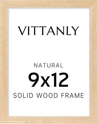 Vista 72 de Vittanly - Marco de fotos de 4 x 6 pulgadas de madera maciza con plexiglás, incluye paspartú de 3,5 x 5, para colgar en la pared o poner sobre una