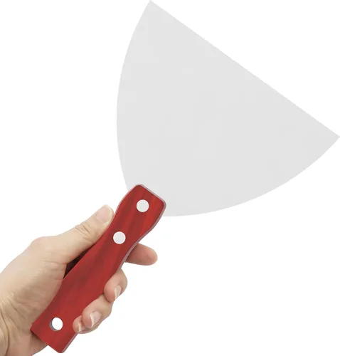 Vista 5 de Cuchillo de masilla, herramienta raspadora de acero inoxidable de 6 pulgadas, cuchillos de metal con mango de madera para paneles de yeso