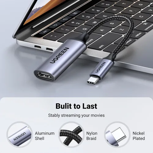 Vista 8 de UGREEN Cable adaptador unidireccional USB C a HDMI 4K @60Hz diseño de aluminio USB 3.1 a HDMI 2.0, compatible con iPhone 17/16 Pro Max, iPad Mini