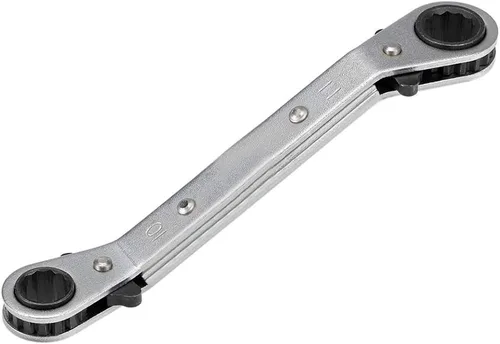 Vista 12 de uxcell Llave de trinquete reversible, extremo de caja doble de desplazamiento de 0.236 in x 0.276 in, Cr-V