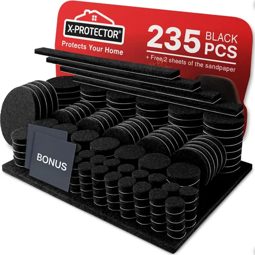 Vista 12 de X-PROTECTOR - Almohadillas de fieltro para muebles, 133 unidades, almohadillas de fieltro para patas de muebles, los mejores protectores de piso