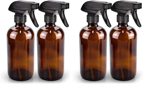 Vista 17 de Bontip Botella pulverizadora de vidrio de 16 onzas para limpieza, plantas Ámbar