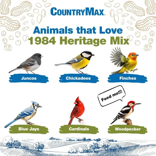 Vista 3 de CountryMax Mezcla de semillas de pájaro Heritage Mix de 7 LB 1984 1984 Mix