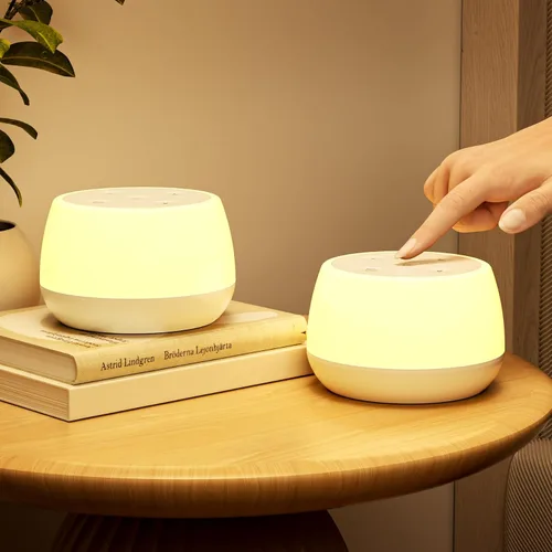 Vista 9 de Luz nocturna para niños, 3 modos y 9 colores cambiantes, lámpara de noche recargable sin interrupciones, lámpara de mesa táctil portátil