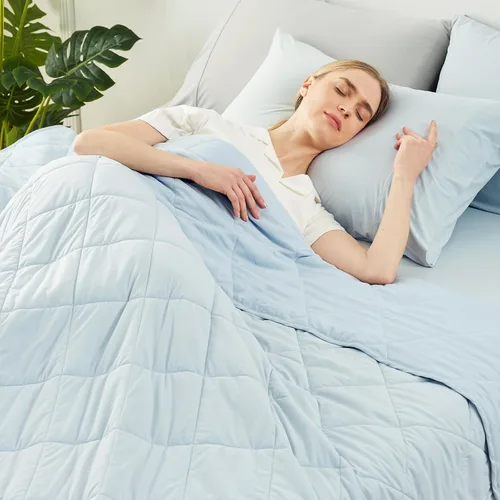 Vista 28 de Manta refrescante Cozy Bliss para personas que duermen calientes tamaño Queen, Q-Max 0.45 Confort refrescante, mantas frías para sudores nocturnos