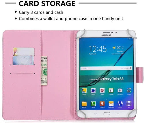 Vista 2 de NewShine - Funda universal para tablet de 7.9 a 8.5 pulgadas, funda de piel sintética para iPad mini 1/2/3/4, Galaxy Tab 3/4/Note 8.0, Amazon Kindle