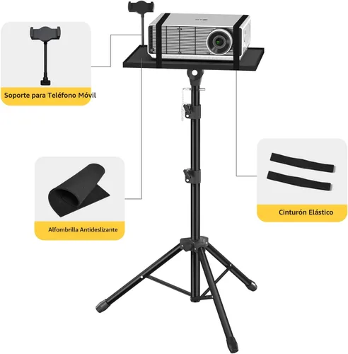 Vista 4 de Facilife Trípode para proyector, trípode para laptop, altura ajustable, de 22 a 47 pulgadas, soporte de trípode para proyector, trípode