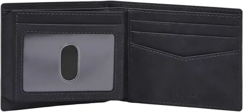 Vista 35 de Fossil Billetera plegable de cuero para hombre con ventana de identificación abatible para hombres