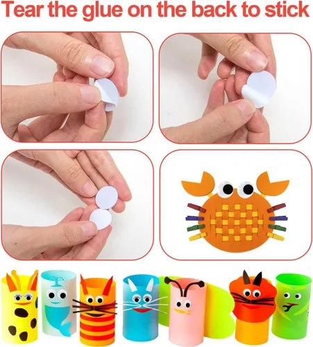 Vista 2 de 1330pcs Googly Eyes autoadhesivas para manualidades, calcomanías para manualidades que se mueven con varios tamaños para bricolaje