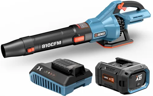 Vista 7 de Soplador de hojas inalámbrico de 40 V, 700 CFM y 145 MPH para una potente limpieza del patio, incluye 2 baterías y cargador de 4.0 Ah, cuenta