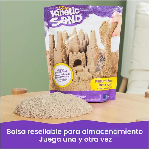 Vista 8 de Kinetic Sand Juguetes sensoriales de arena moldeable, marrón de 2 libras, a