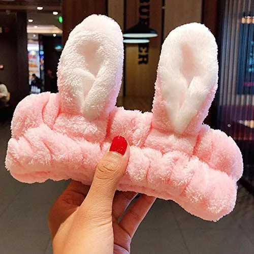 Vista 7 de Lunaya 2 diademas suaves y cálidas de forro polar coral con orejas de animal para mujeres y niñas, turbante de moda, accesorios para el cabello