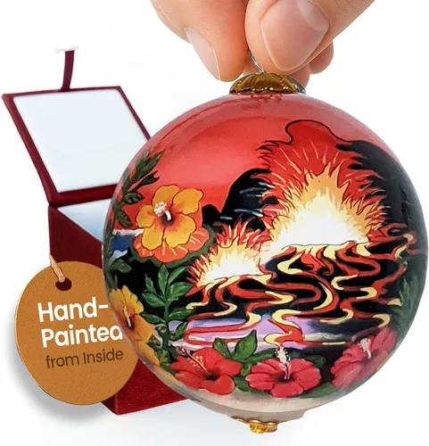 Vista 19 de Hawaiian Beach Life - Adorno hawaiano coleccionable de cristal pintado a mano con caja de regalo NB/H
