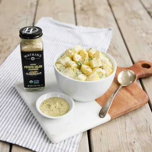 Vista 3 de Watkins Gourmet - Tarro de Especias Orgánicas, Condimento para Ensalada de Papa, Sin Transgénicos, Kosher, Botella de 4.1 oz., Paquete de 1