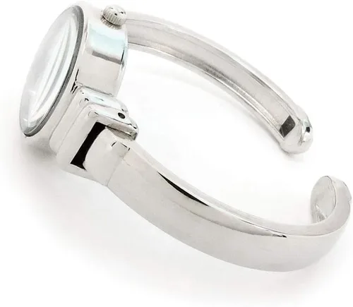 Vista 2 de STC Reloj de pulsera de tamaño pequeño con banda de metal plateado blanco para mujer, plateado, Moderno