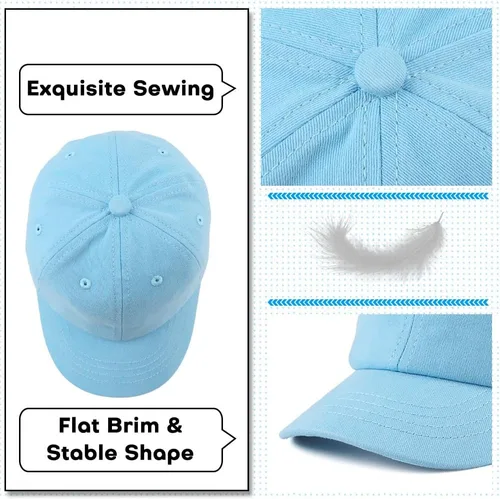 Vista 4 de Peecabe Gorra de béisbol para niños pequeños, unisex, de algodón, ajustable, para bebés, niños, gorra de béisbol para niñas de 1 a 5 años