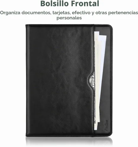 Vista 7 de ProCase Funda de piel sintética para iPad Pro de 11 pulgadas 2025 M5 / 2024 M4 con correa de mano bolsillo frontal, cubierta de soporte de negocios