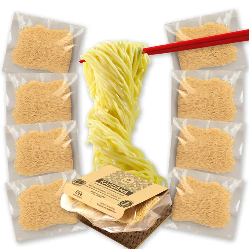 Vista 3 de Hakubaku Auténticos fideos ramen lisos a granel (paquete de 8) Kaedama. Producto de Japón. Buenos fideos fríos asiáticos Teriyaki para Yakisoba