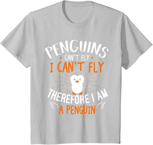 Vista 35 de Penguins Can't Fly Shirt - Camiseta de regalo para amantes de los pingüinos, Azul Azul Marino